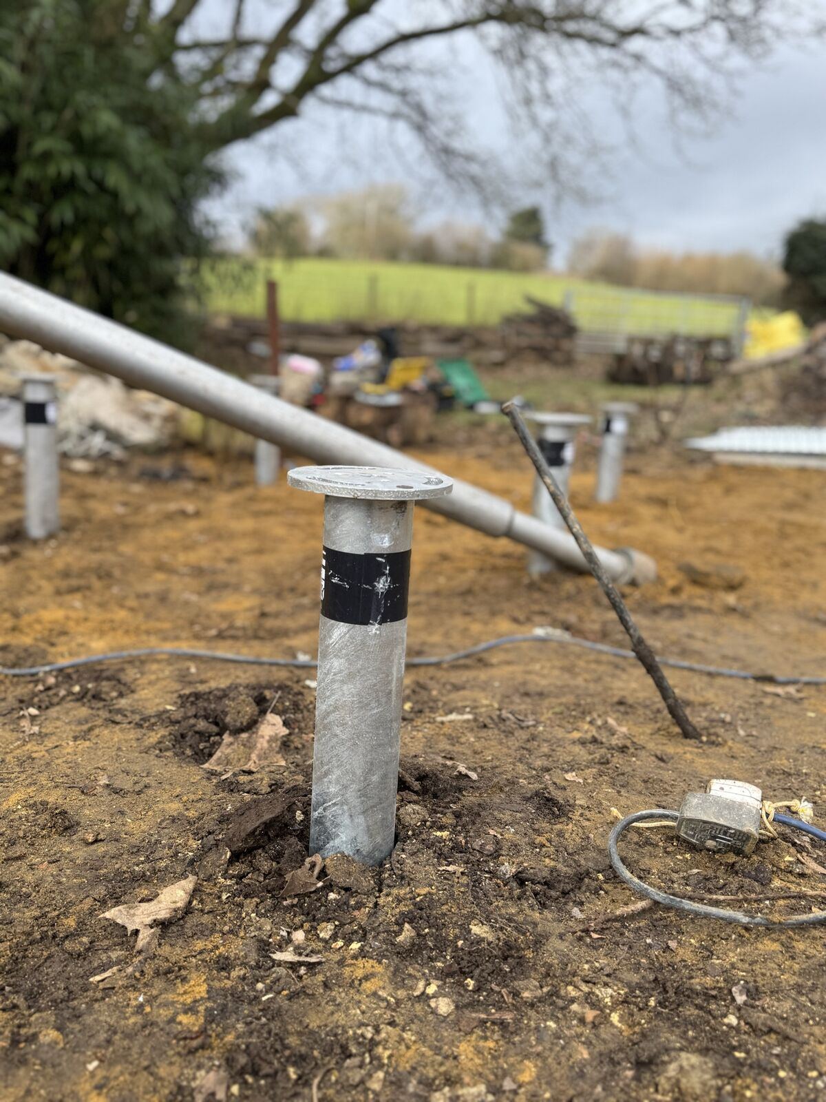 Ground screw foundations – Off-grid timber new build, Smeeth, Kent, photo 3