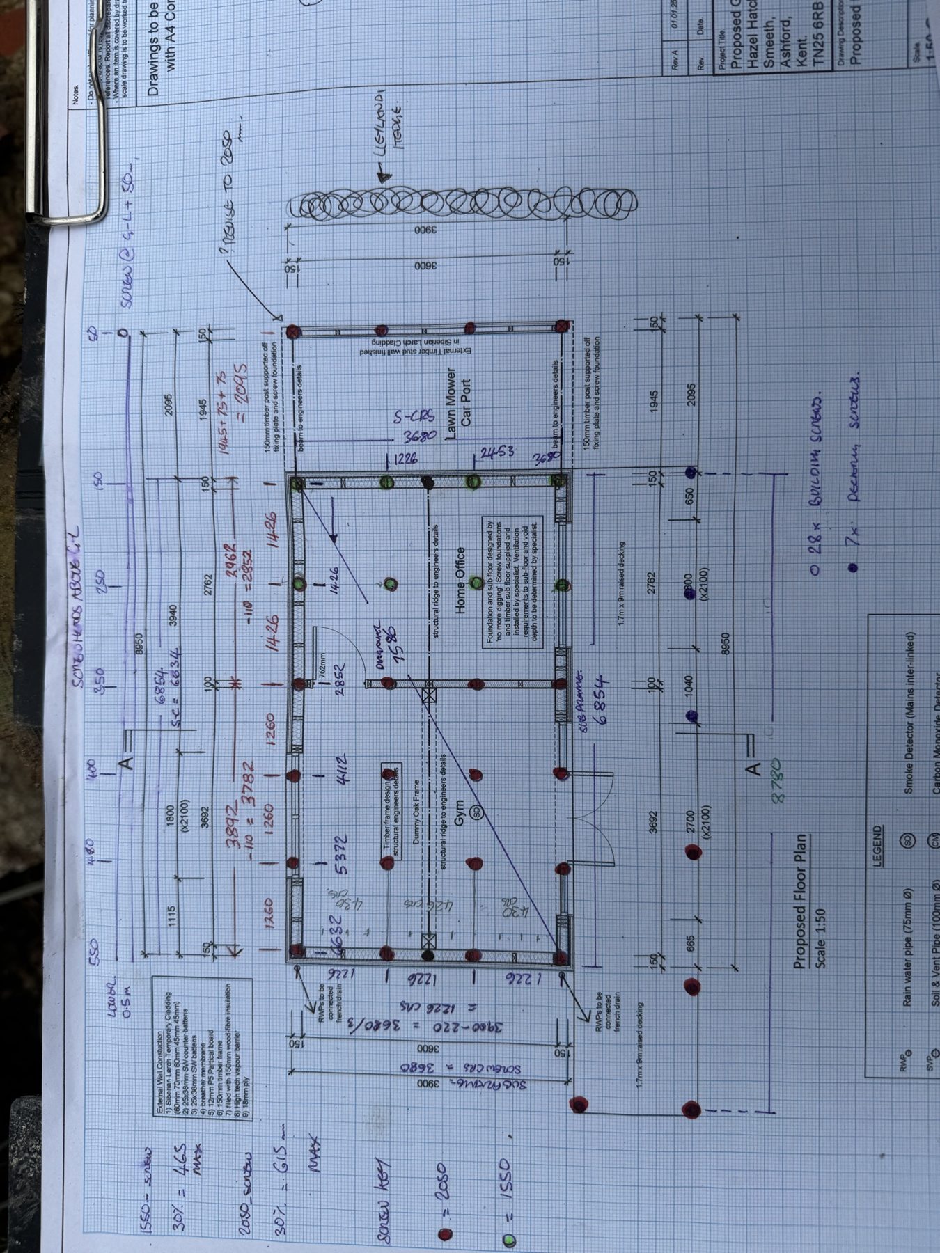 Working drawings for a timber build – USFEW, Kent