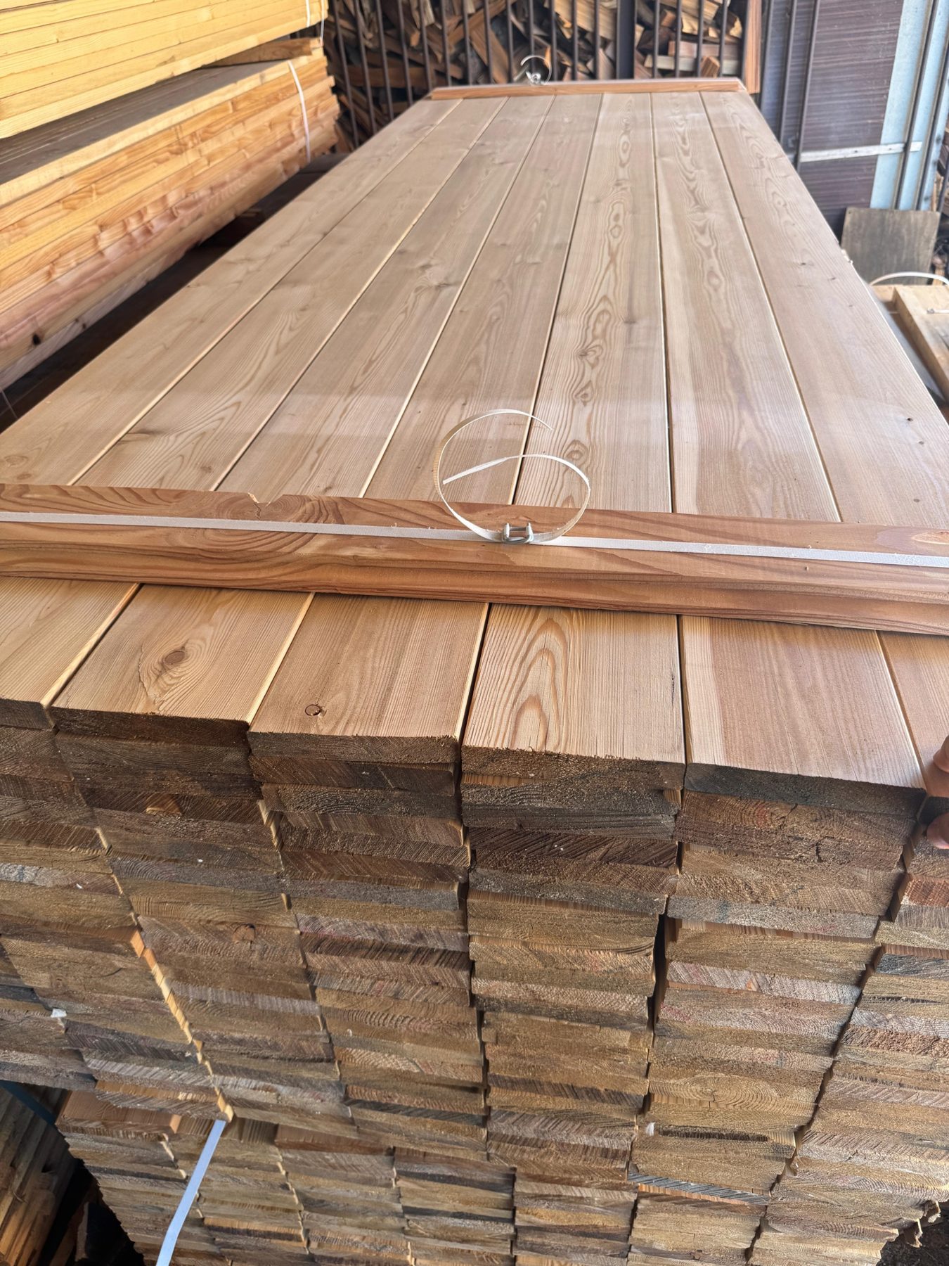 Stacks of new timber cladding – USFEW, Kent